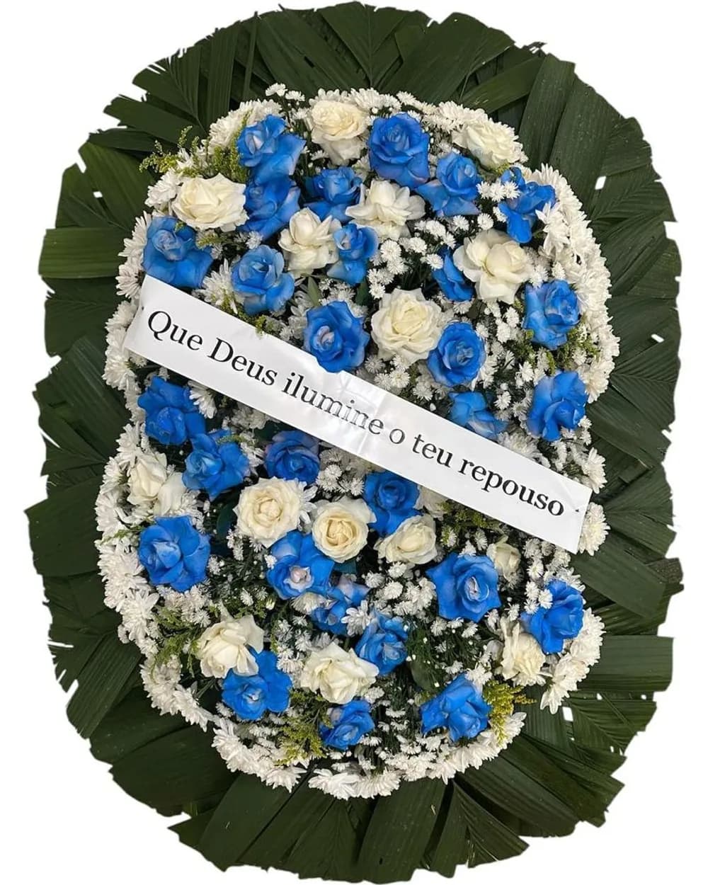 Coroa de Flores Grande Azul