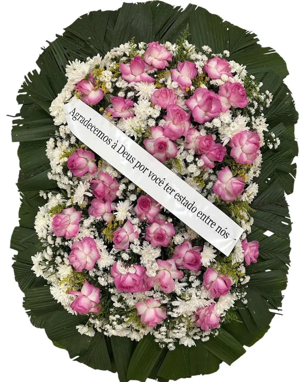 Coroa de Flores Grande Rosa