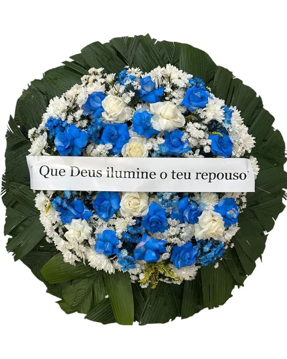 Coroa de Flores Média Azul